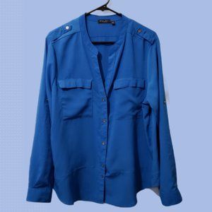 Fylo Gorgeous Blue Button Down Blouse
